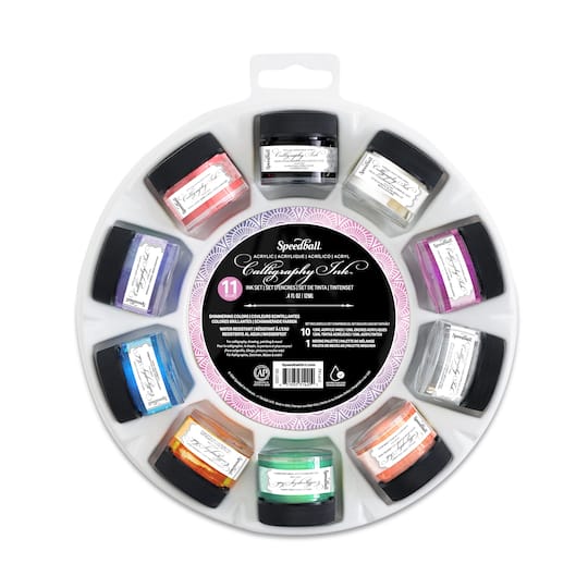 Speedball® 10 Color Iridescent & Metallic Calligraphy Ink Set
